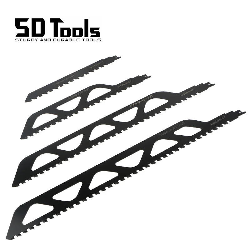 Hard Alloy Reciprocating Saw Blades Carbide Alloy Reciprocating Saber Saw Bubble Brick Concrete Stone Demolition Cutting Tools
Hard Alloy Reciprocating Saw Blades Carbide Alloy Reciprocating Saber Saw Bubble Brick Concrete Stone Demolition Cutting Tools