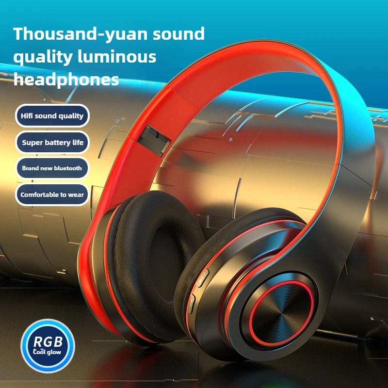 Luminous and Cool Bluetooth Earphones Head Mounted Heavy Bass Phone Wireless Sports Gaming Earphones
Luminous and Cool Bluetooth Earphones Head Mounted Heavy Bass Phone Wireless Sports Gaming Earphones