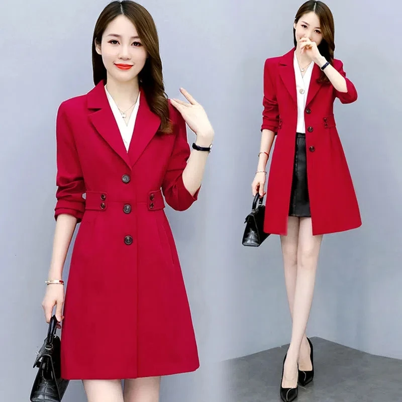Trench Coat Womens 2022 Spring Autumn New Fashion Temperament Slim Windbreaker Jacket Large Size Long Single-breasted Overcoat
Trench Coat Womens 2022 Spring Autumn New Fashion Temperament Slim Windbreaker Jacket Large Size Long Single-breasted Overcoat