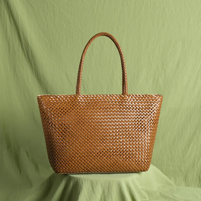 2025 Summer New Handmade Woven Bag Genuine Leather Hollow out Women's Single Shoulder Handbag Large Capacity Tote Bag Vacation
2025 Summer New Handmade Woven Bag Genuine Leather Hollow out Women's Single Shoulder Handbag Large Capacity Tote Bag Vacation