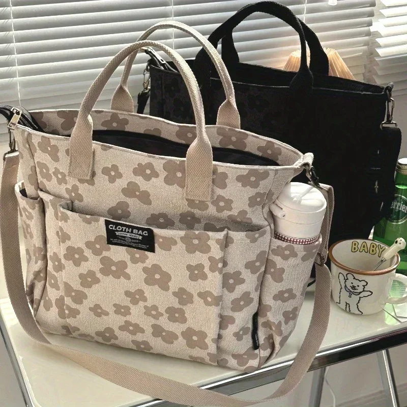 3D Floral Design Tote Bag, Thickened Zipper, Multifunctional Canvas Bag, Student Computer Handbag Shoulder Crossbody School Bag,
3D Floral Design Tote Bag, Thickened Zipper, Multifunctional Canvas Bag, Student Computer Handbag Shoulder Crossbody School Bag,