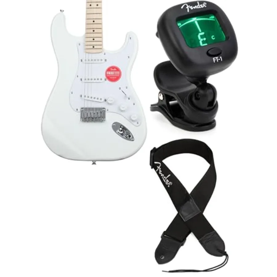 Squier Sonic Stratocaster HT Electric Guitar for beginners, alder body, Arctic White finish, lightweight and easy-to-play desig
Squier Sonic Stratocaster HT Electric Guitar for beginners, alder body, Arctic White finish, lightweight and easy-to-play desig