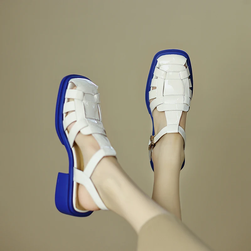 Women Summer Sandals Patent Leather Roman Sandals Casual Buckle Strap Summer Shoes GLADIATOR Chunky Heel Women Shoes Sandalias
Women Summer Sandals Patent Leather Roman Sandals Casual Buckle Strap Summer Shoes GLADIATOR Chunky Heel Women Shoes Sandalias