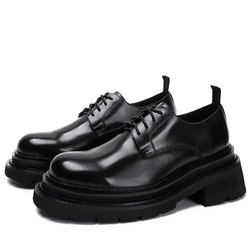 British Men Round Head Derby Shoes Genuine Leather Height Increase 8cm Business Formal Shoes Gentleman Casual Leather Shoes
British Men Round Head Derby Shoes Genuine Leather Height Increase 8cm Business Formal Shoes Gentleman Casual Leather Shoes