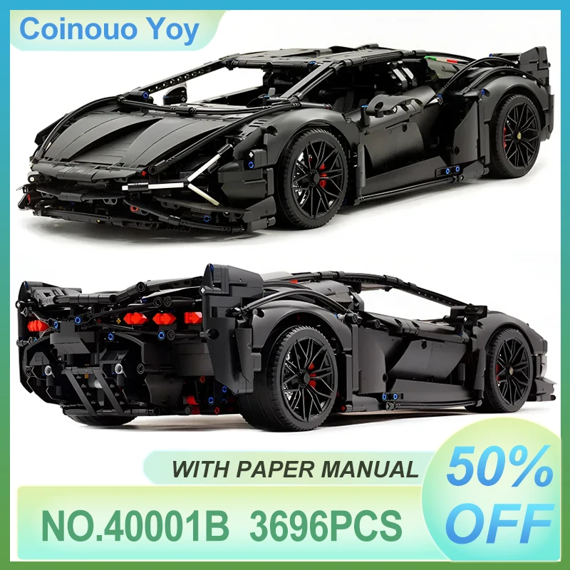 New MOC 40001B Technology RC Super Racing Sports Vehicle Hypercar Building Blocks Black Knigh Puzzle DIY Toy Chrismas Gifts Kids
New MOC 40001B Technology RC Super Racing Sports Vehicle Hypercar Building Blocks Black Knigh Puzzle DIY Toy Chrismas Gifts Kids