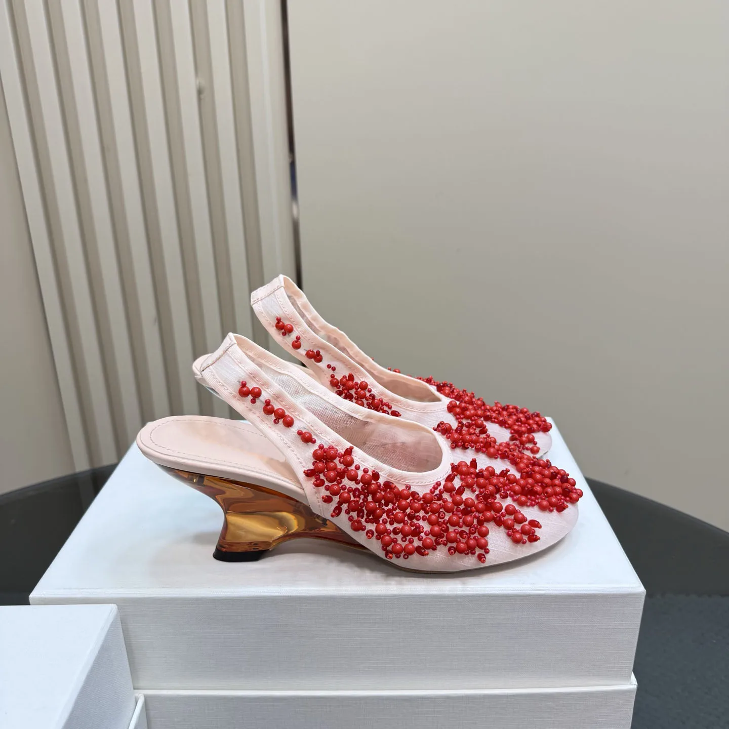 Women's Embellished Slingback Pumps Beading Wedge Heel Runway String Bead Wedges Heel Sandals
Women's Embellished Slingback Pumps Beading Wedge Heel Runway String Bead Wedges Heel Sandals