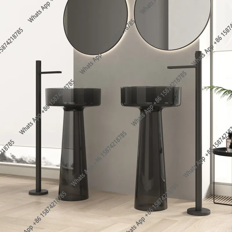 Integrated floor-to-ceiling wash basin Color transparent column basin Resin hotel wash table customization
Integrated floor-to-ceiling wash basin Color transparent column basin Resin hotel wash table customization