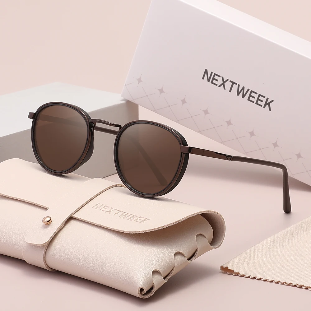 NEXTWEEK Vintage Round Frame Sunglasses For Men Driving Casual Glasses Polarized UV400 Ladies Shopping Fashion Eyewear
NEXTWEEK Vintage Round Frame Sunglasses For Men Driving Casual Glasses Polarized UV400 Ladies Shopping Fashion Eyewear