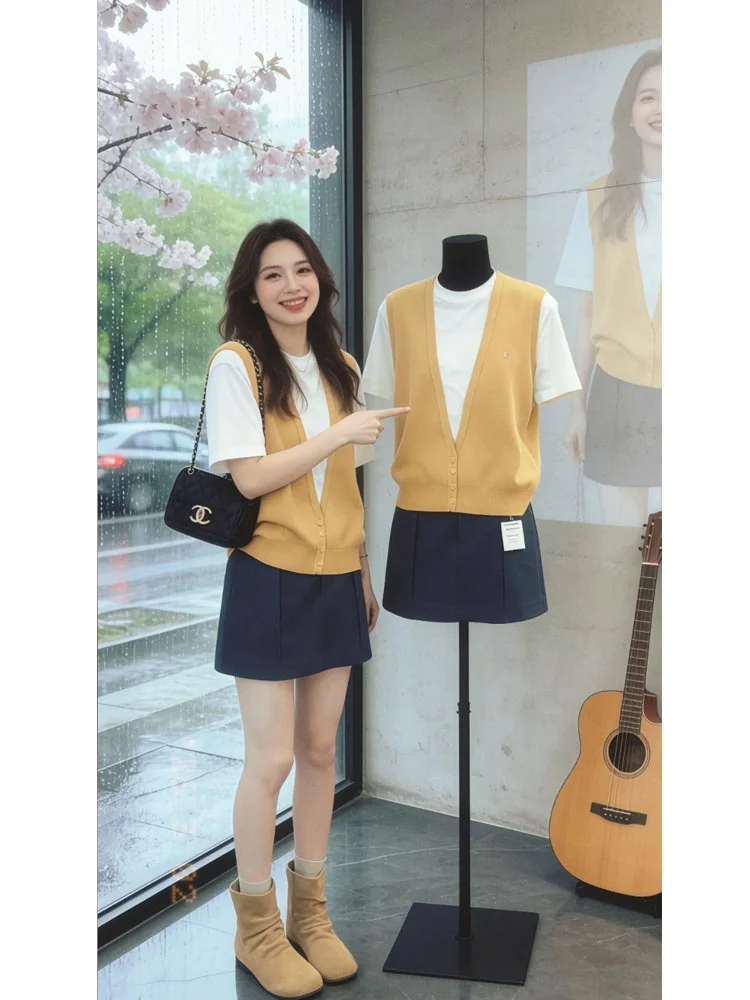 Summer Outfit Women's Knitted Patchwork Short Sleeve T-shirt Half Skirt Casual Beautiful Two-piece Set Breathable Moderate Th...
Summer Outfit Women's Knitted Patchwork Short Sleeve T-shirt Half Skirt Casual Beautiful Two-piece Set Breathable Moderate Th...