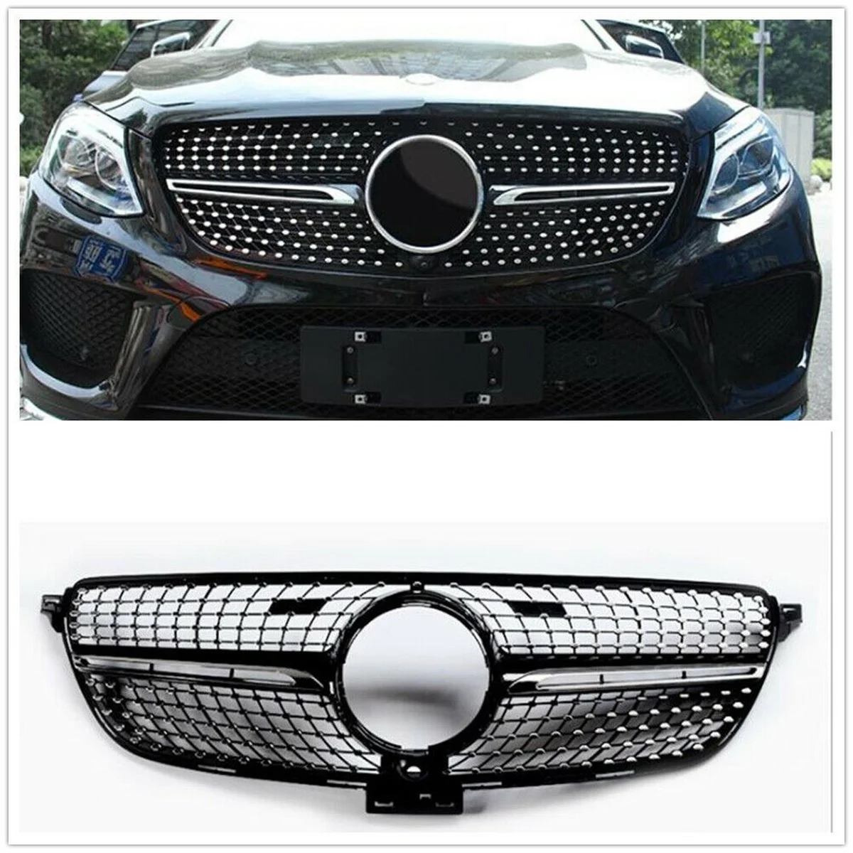 Black Silver Front Bumper Mesh Grille For Mercedes-Benz GLE SUV W166 2015-2018 Diamond Look
Black Silver Front Bumper Mesh Grille For Mercedes-Benz GLE SUV W166 2015-2018 Diamond Look