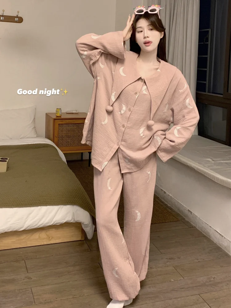 Elegant Retro Texture Sleepwear Set Women's Long Sleeve Long Pants Home Clothes Sweet plus Size Comfortable Spring Autumn
Elegant Retro Texture Sleepwear Set Women's Long Sleeve Long Pants Home Clothes Sweet plus Size Comfortable Spring Autumn