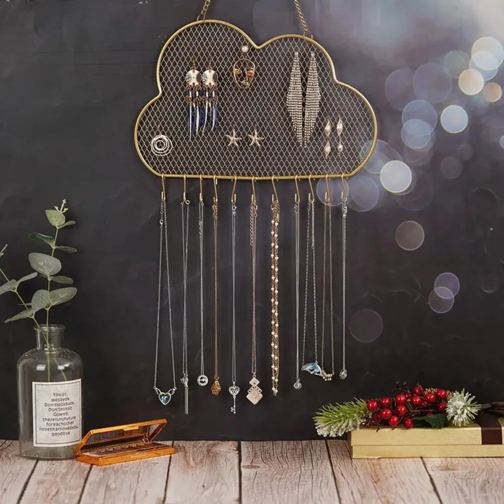 Hanging Jewelry Display Rack Clouds Shape Wall Mount Metal Earring Holder Wear-resistant Practical Jewelry Hook
Hanging Jewelry Display Rack Clouds Shape Wall Mount Metal Earring Holder Wear-resistant Practical Jewelry Hook
