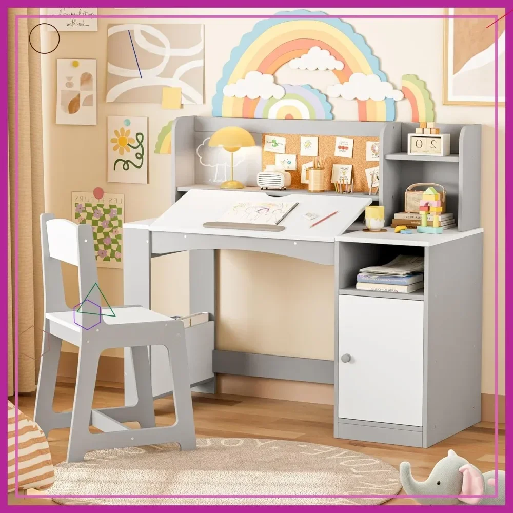 Хит продаж: Детский учебный стол и стул с регулируемой столешницей, отсеком для хранения, для детей 5-12 лет, деревянный письменный стол (серый)
Хит продаж: Детский учебный стол и стул с регулируемой столешницей, отсеком для хранения, для детей 5-12 лет, деревянный письменный стол (серый)