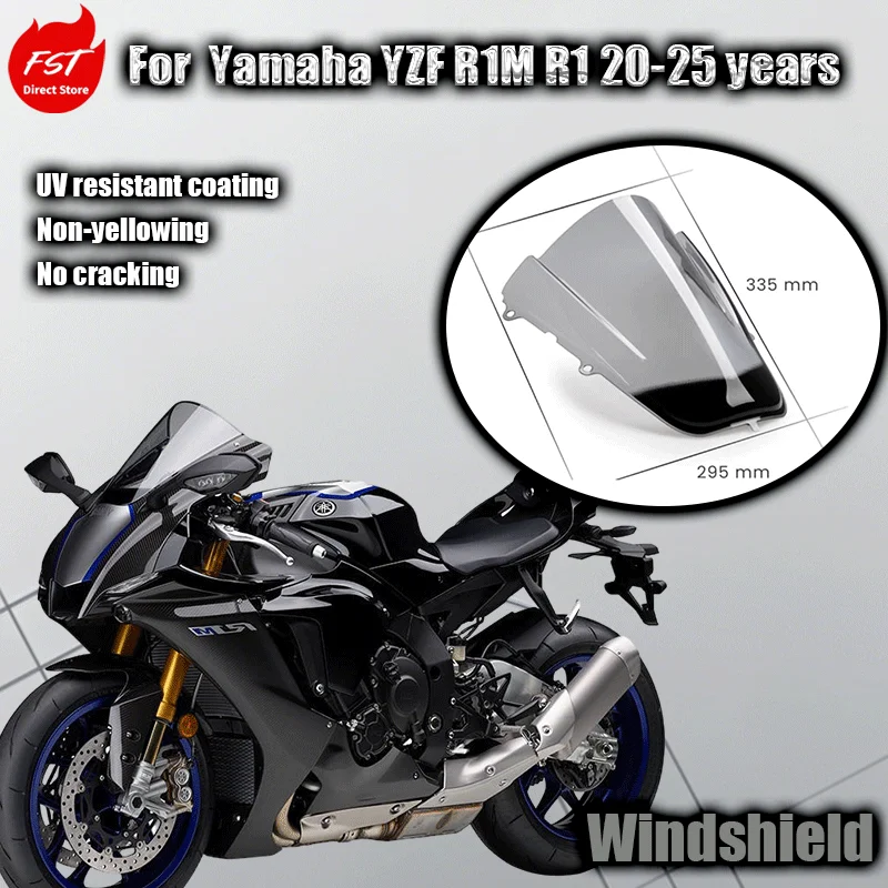 For Yamaha YZF R1M R1 20-25 year modified racing windshield
For Yamaha YZF R1M R1 20-25 year modified racing windshield