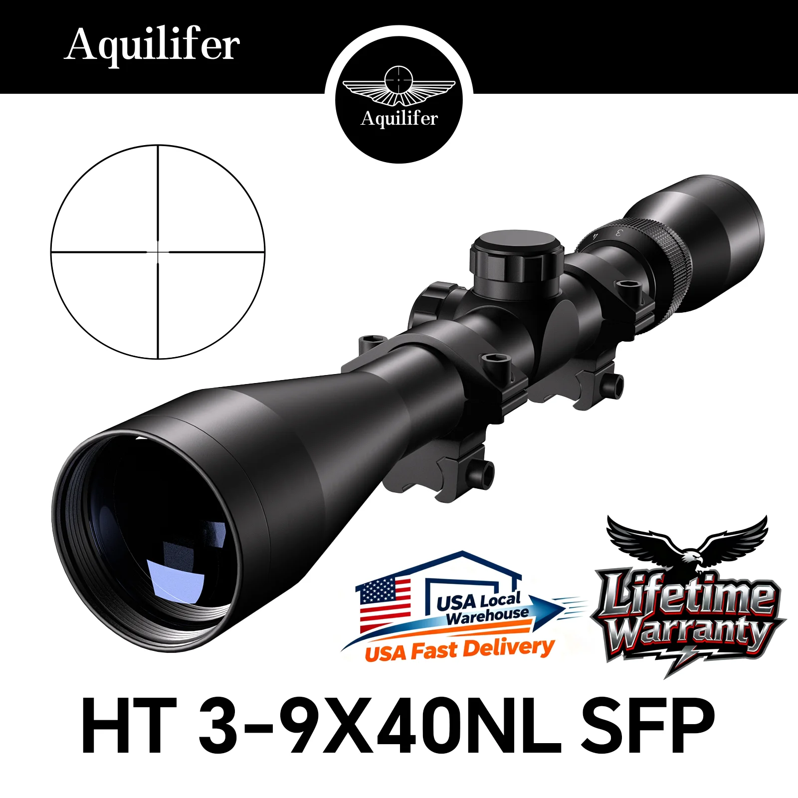 Оптический прицел Aquilifer HT 3-9x40 SFP для охоты на оленей, 95% FMC ED стекло, авиационный алюминий, с бесплатными кольцами для крепления, пожизненная гарантия
Оптический прицел Aquilifer HT 3-9x40 SFP для охоты на оленей, 95% FMC ED стекло, авиационный алюминий, с бесплатными кольцами для крепления, пожизненная гарантия
