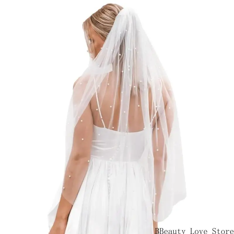 Beadwork Pearls Bridal Veil Soft Tulle Seethrough Head Veil with Easy Wear Hair Comb for Romance Wedding Photography
Beadwork Pearls Bridal Veil Soft Tulle Seethrough Head Veil with Easy Wear Hair Comb for Romance Wedding Photography