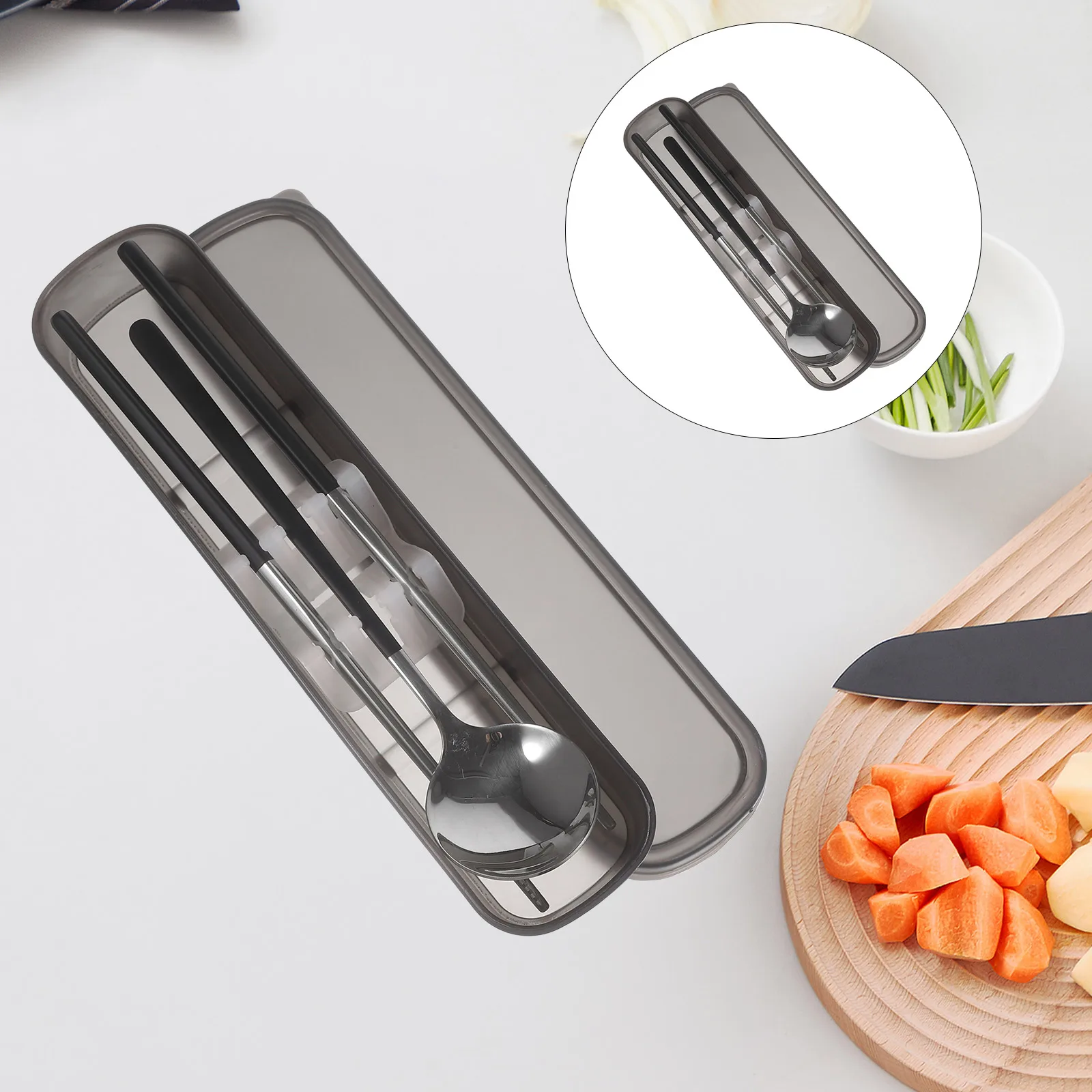 Stainless Steel Spoon Chopsticks Set 2Pcs Black Gold Portable Travel Student Dinnerware Kit Eating Utensils
Stainless Steel Spoon Chopsticks Set 2Pcs Black Gold Portable Travel Student Dinnerware Kit Eating Utensils