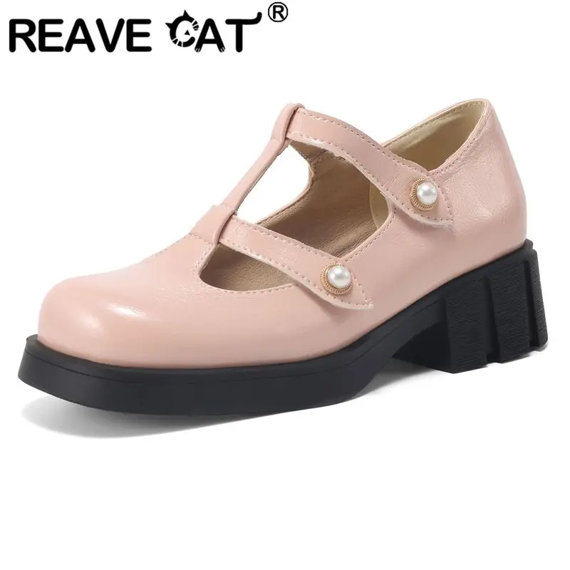 REAVE CAT 2025 Новый дизайн Женские туфли-лодочки с круглым носком на толстом каблуке с Т-образным ремешком Большие размеры 41 42 43 Мягкие повседневные милые туфли Мэри Джейн для девочек
REAVE CAT 2025 Новый дизайн Женские туфли-лодочки с круглым носком на толстом каблуке с Т-образным ремешком Большие размеры 41 42 43 Мягкие повседневные милые туфли Мэри Джейн для девочек