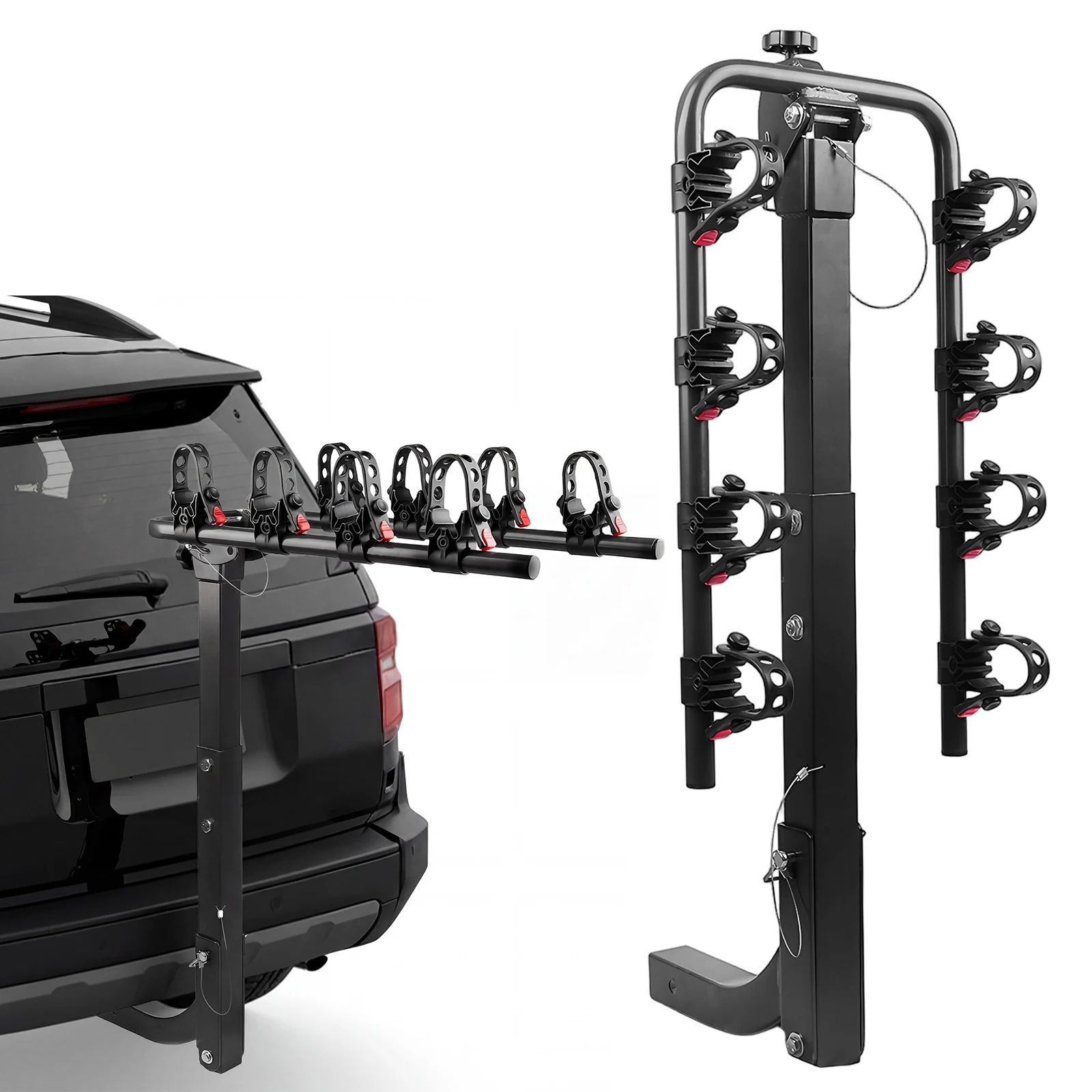 4-Bike Hitch Mount Rack for Car SUV and Truck (2-Inch Receiver) Bike Carrier Rack Foldable Anti-Rattle Stability
4-Bike Hitch Mount Rack for Car SUV and Truck (2-Inch Receiver) Bike Carrier Rack Foldable Anti-Rattle Stability