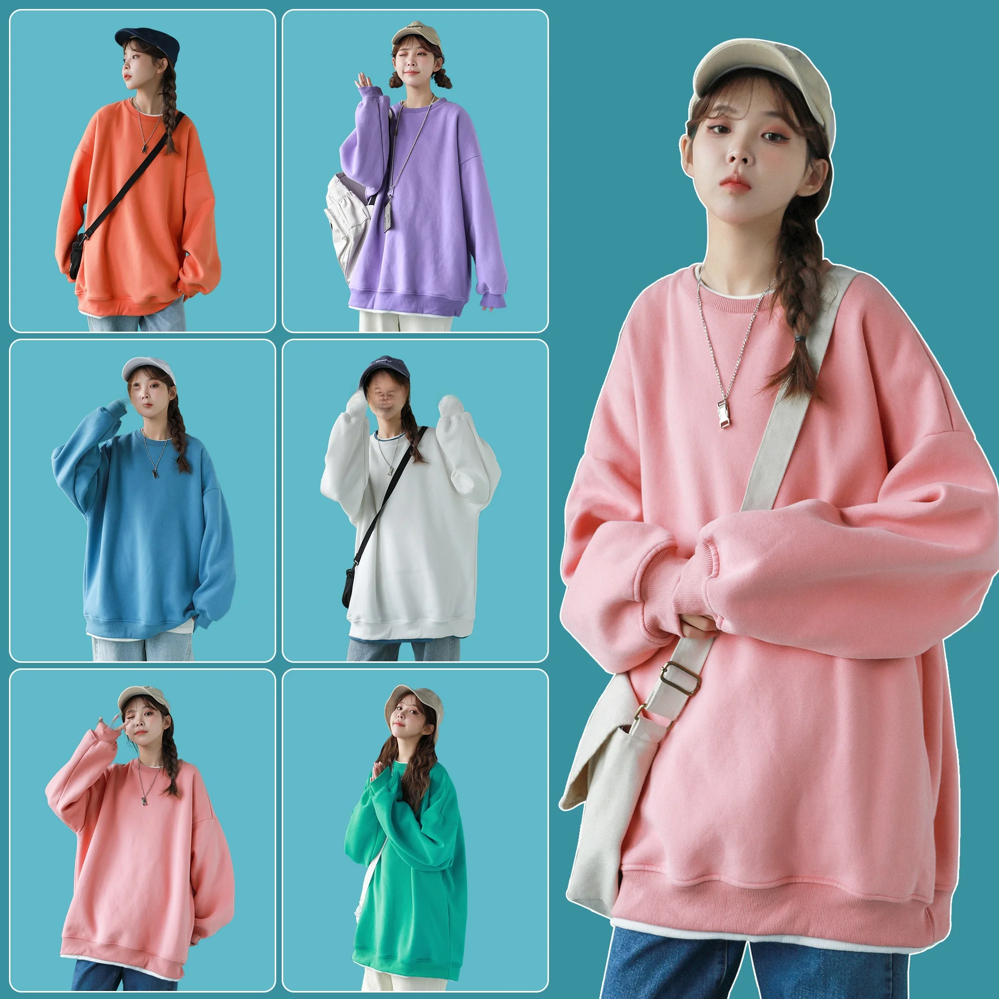 Vintage round Neck Color Sweatshirt Women Loose Thin Long Sleeve Autumn Top Korean Style Casual Comfortable Cotton Blend
Vintage round Neck Color Sweatshirt Women Loose Thin Long Sleeve Autumn Top Korean Style Casual Comfortable Cotton Blend