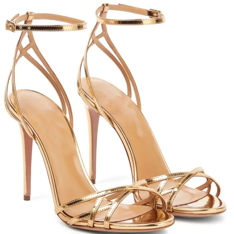 Women Round Toe Stiletto 12CM Patent Leather High Heel Buckle Strap Sandal Sexy Evening Dress Fashion Lady Shoe New Gold 34-46
Women Round Toe Stiletto 12CM Patent Leather High Heel Buckle Strap Sandal Sexy Evening Dress Fashion Lady Shoe New Gold 34-46