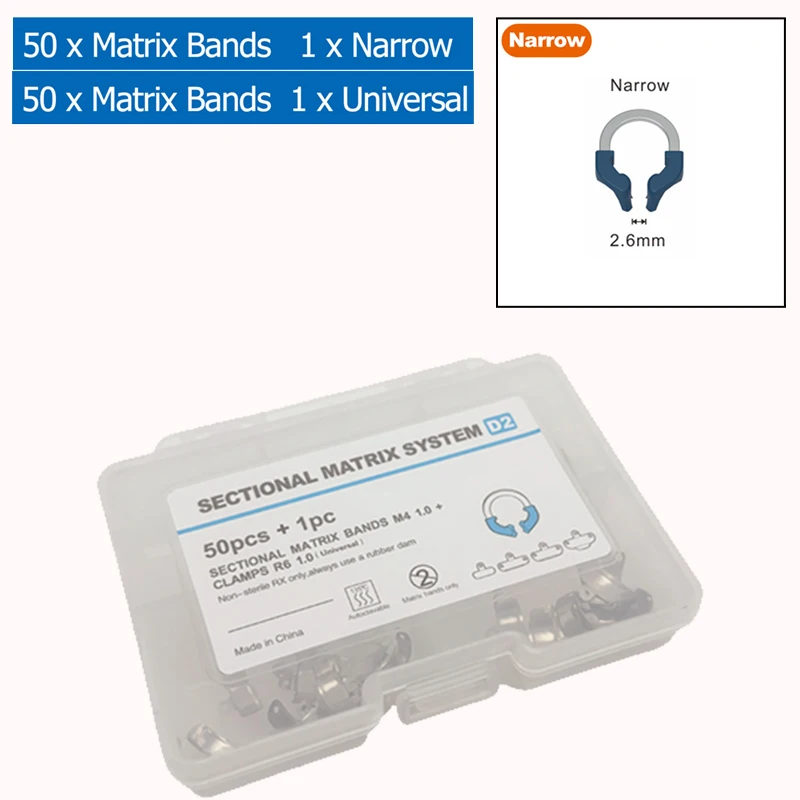 Dental Matrix Bands & Clamps Kit - Contoured Matrix System for Molar Fillings & Composite Work
Dental Matrix Bands & Clamps Kit - Contoured Matrix System for Molar Fillings & Composite Work