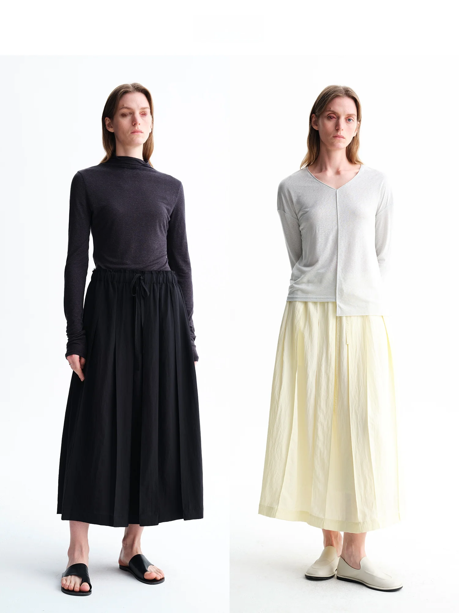 Nordic Sle Summer Textured Elastic Waist Pleated Simple f-length Long Skirt Dstring A-line Bamboo Fiber Women's Skirt
Nordic Sle Summer Textured Elastic Waist Pleated Simple f-length Long Skirt Dstring A-line Bamboo Fiber Women's Skirt