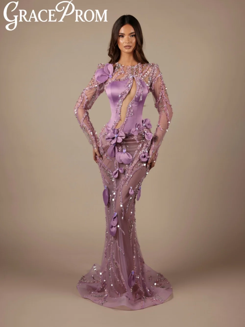 Handmade 3D Floral Evening Dress Luxury Purple Beaded Long Wedding Party Gown New Customized Glamorous Mermaid Banquet Dresses
Handmade 3D Floral Evening Dress Luxury Purple Beaded Long Wedding Party Gown New Customized Glamorous Mermaid Banquet Dresses