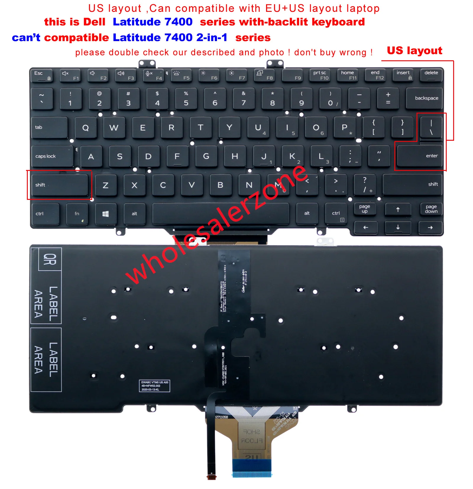 Новая клавиатура с подсветкой для ноутбука Dell Latitude 7400 серии, клавиатура с американской раскладкой (не подходит для Latitude 7400 2-в-1)
Новая клавиатура с подсветкой для ноутбука Dell Latitude 7400 серии, клавиатура с американской раскладкой (не подходит для Latitude 7400 2-в-1)
