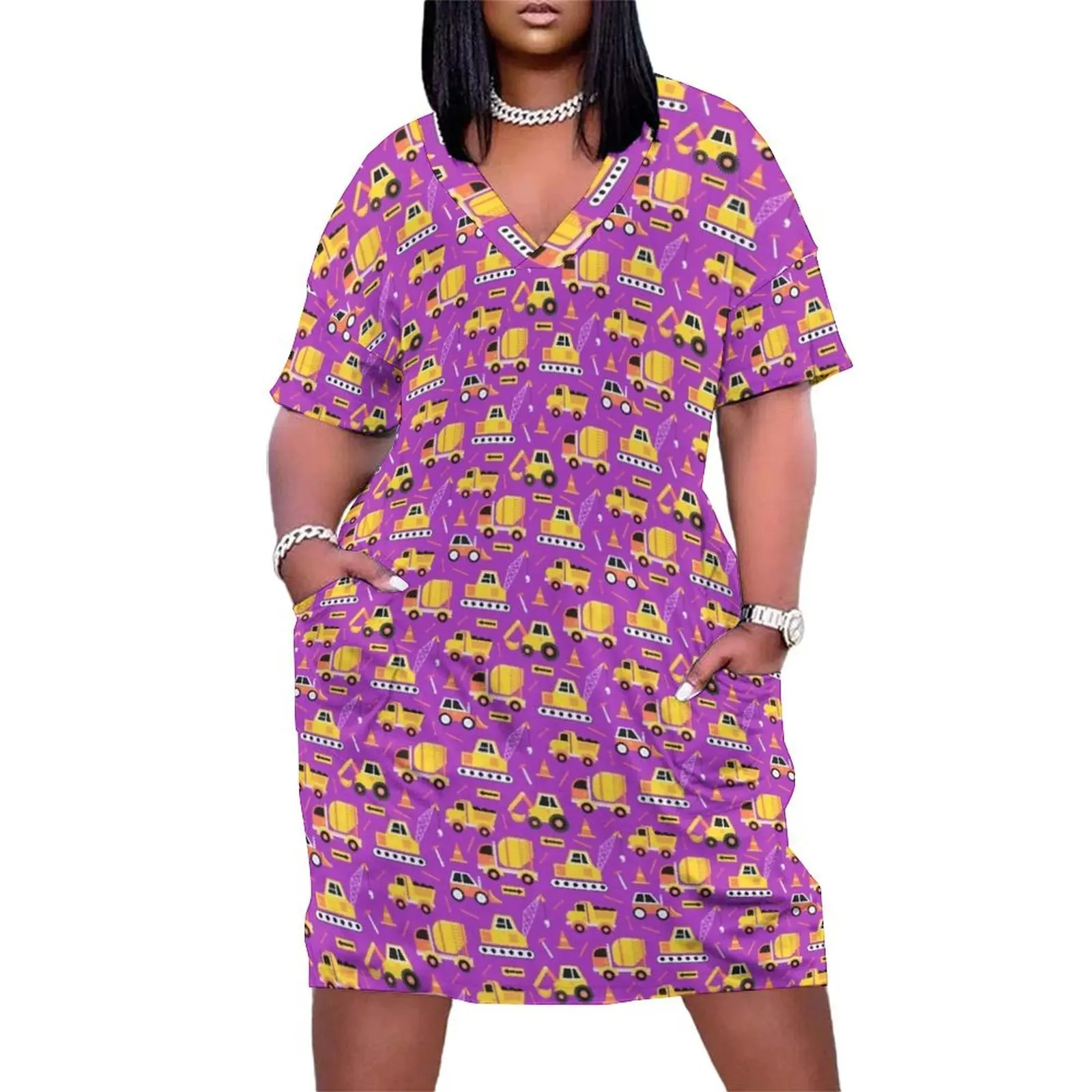 Construction Trucks on Bright Purple Loose Pocket Dress dress women elegant luxury elegant dresses plus sizes
Construction Trucks on Bright Purple Loose Pocket Dress dress women elegant luxury elegant dresses plus sizes