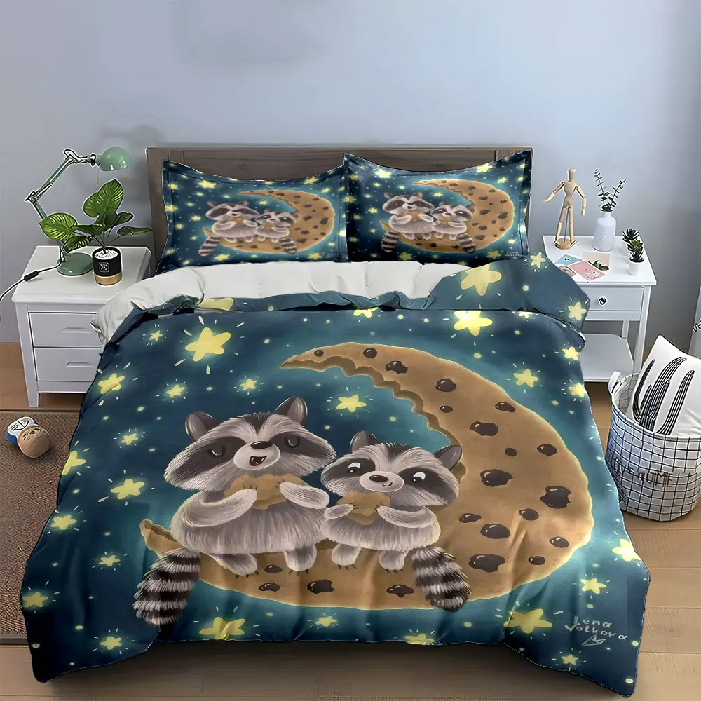 "Raccoon Starry Night Decor Set" Bedding Set with 1 Duvet Cover 2 Pillowcases Single Double King Queen, Gift
"Raccoon Starry Night Decor Set" Bedding Set with 1 Duvet Cover 2 Pillowcases Single Double King Queen, Gift