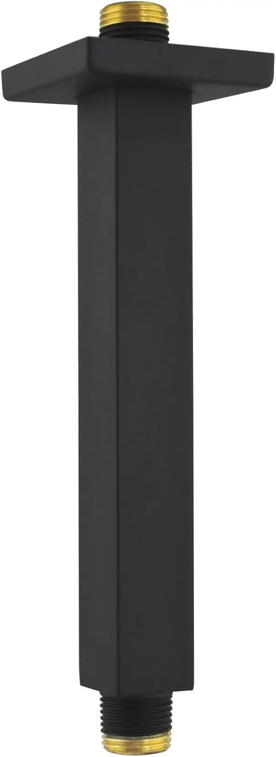 8" Solid Brass Square Shower Arm, 1/2" NPT, Matte Black, Anti-Scratch Flange
8" Solid Brass Square Shower Arm, 1/2" NPT, Matte Black, Anti-Scratch Flange