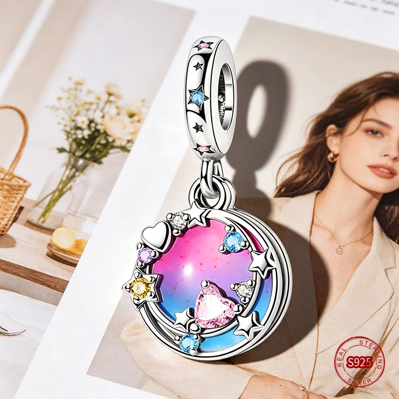 Ahthen 925 Sterling Silver Bead Double layer Starry Sky Dangle Charm fit Snake Chain Bracelets or Necklaces Women DIY Jewelry
Ahthen 925 Sterling Silver Bead Double layer Starry Sky Dangle Charm fit Snake Chain Bracelets or Necklaces Women DIY Jewelry