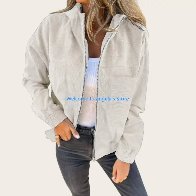 X4YC Women's Corduroy Drawstring Hooded Pocket Zip Up Loose Shacket Coat
X4YC Women's Corduroy Drawstring Hooded Pocket Zip Up Loose Shacket Coat