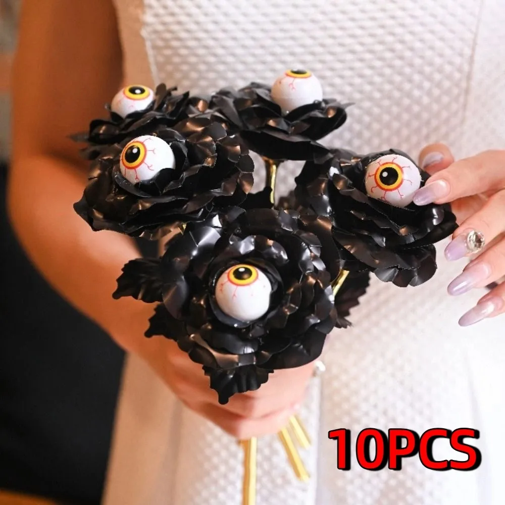 10Pcs Artificial Halloween Eyeball Rose Eyeball Design Gothic Simulation Black Flower Handmade Simulation Fake Flower Bouquet
10Pcs Artificial Halloween Eyeball Rose Eyeball Design Gothic Simulation Black Flower Handmade Simulation Fake Flower Bouquet