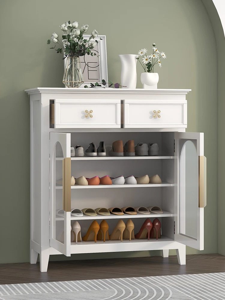 Solid Wood Shoe Cabinet White Glass Cabinet Lobby Curio Cabinet Multi-Purpose Storage Cabinet Complete Set
Solid Wood Shoe Cabinet White Glass Cabinet Lobby Curio Cabinet Multi-Purpose Storage Cabinet Complete Set