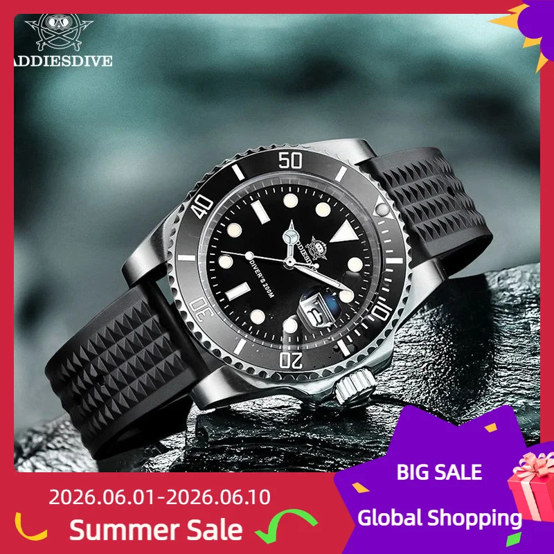 ADDIESDIVE Luxury Quartz Watch For Men 20 Bar Diving Watch BGW9 Super Luminous Ceramic Bezel Stainless Steel Business Wristwatch
ADDIESDIVE Luxury Quartz Watch For Men 20 Bar Diving Watch BGW9 Super Luminous Ceramic Bezel Stainless Steel Business Wristwatch