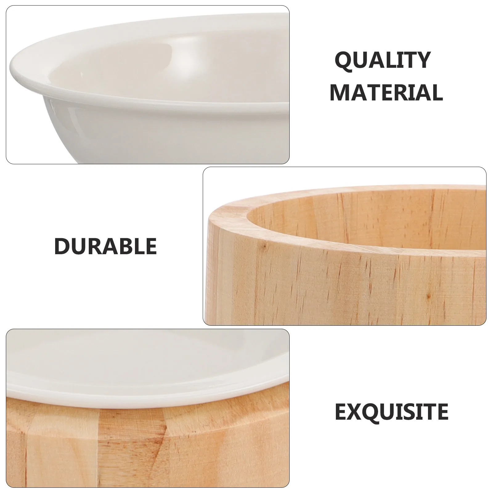 Raised Ceramic Pet Bowl Cat Food Dish Elevated Feeder with Wood Stand Comfortable Feeding for Small Dogs Cats Water Dish
Raised Ceramic Pet Bowl Cat Food Dish Elevated Feeder with Wood Stand Comfortable Feeding for Small Dogs Cats Water Dish