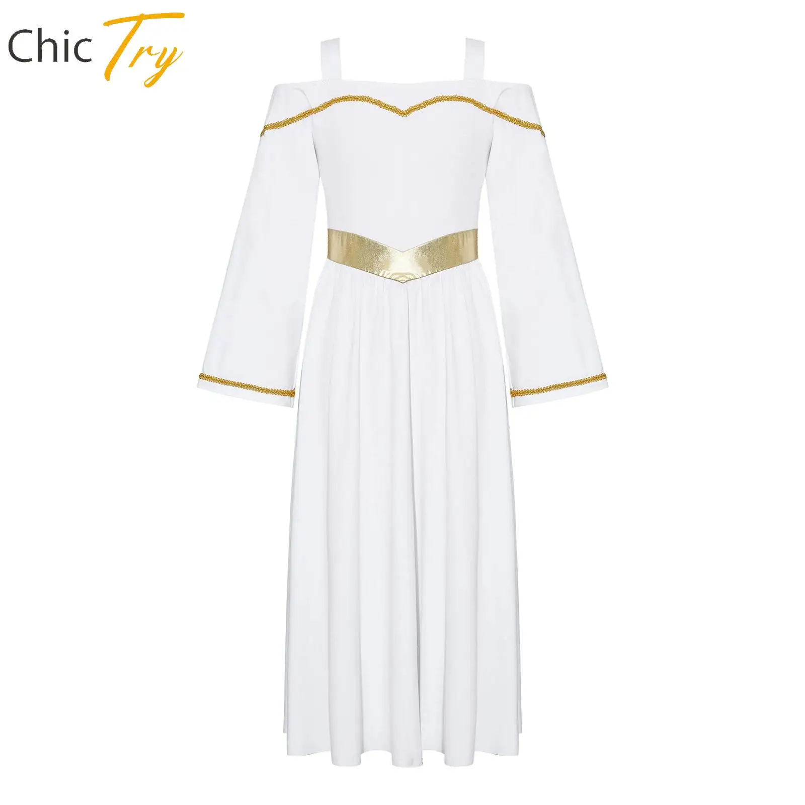 Girls Metallic Liturgical Dance Stage Performance Dancewear Long Sleeve Maxi Dress Church Celebration of Spirit Praise Clothes
Girls Metallic Liturgical Dance Stage Performance Dancewear Long Sleeve Maxi Dress Church Celebration of Spirit Praise Clothes