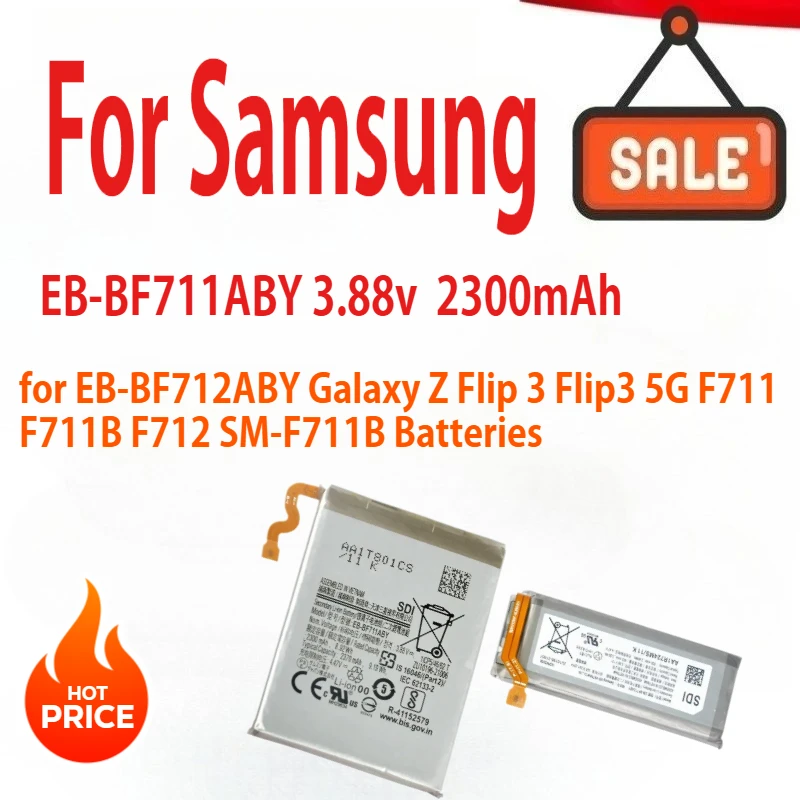 New EB-BF711ABY EB-BF712ABY Battery For Samsung Galaxy Z Flip 3 Flip3 5G F711 F711B F712 SM-F711B Batteries
New EB-BF711ABY EB-BF712ABY Battery For Samsung Galaxy Z Flip 3 Flip3 5G F711 F711B F712 SM-F711B Batteries