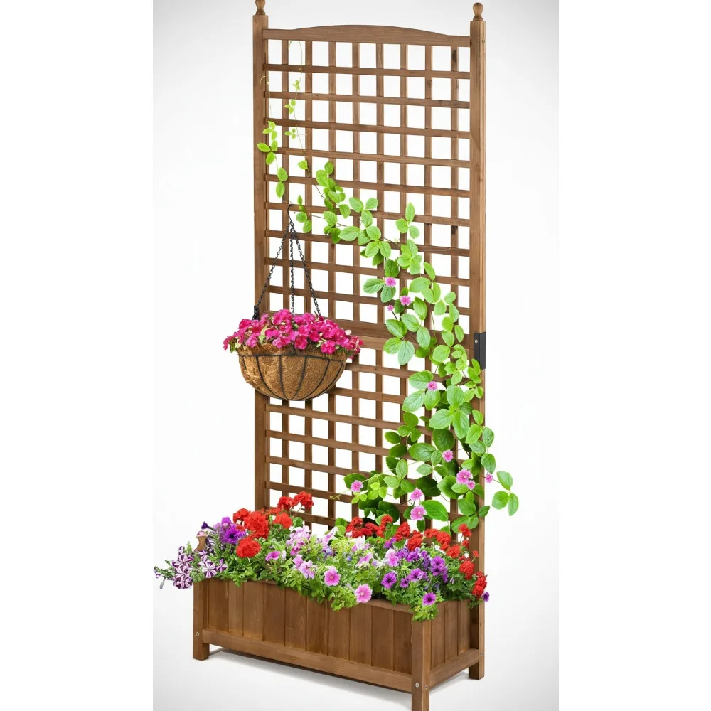 71-Inch Raised Garden Bed with Trellis, Durable Wood Planter for Vertical Outdoor Gardening with Non-Woven Lining
71-Inch Raised Garden Bed with Trellis, Durable Wood Planter for Vertical Outdoor Gardening with Non-Woven Lining
