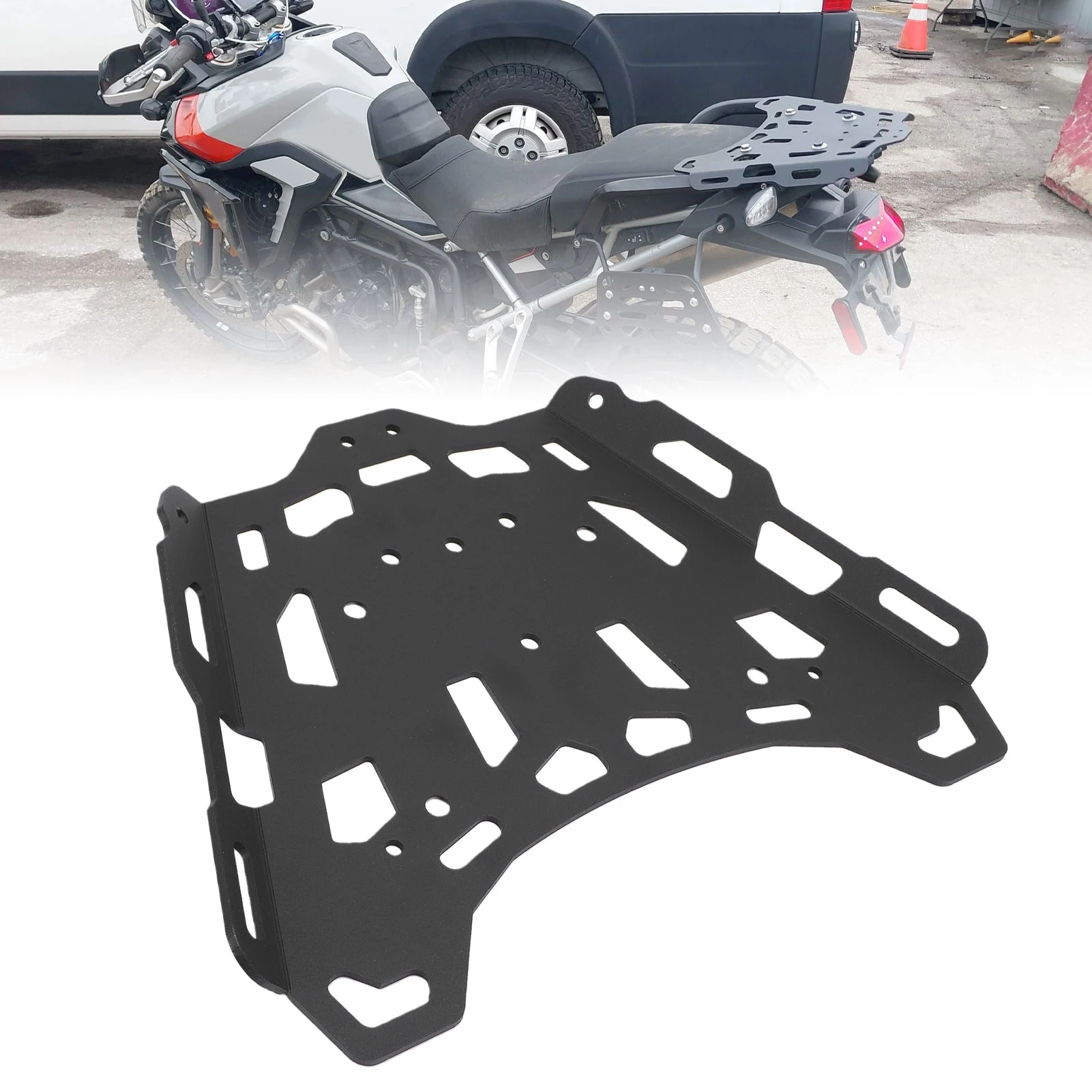 Replacement rear luggage rack/shelf for Tiger 900 Rally Pro GT Pro 2020-2024 motorcycles, made of aluminum alloy.
Replacement rear luggage rack/shelf for Tiger 900 Rally Pro GT Pro 2020-2024 motorcycles, made of aluminum alloy.