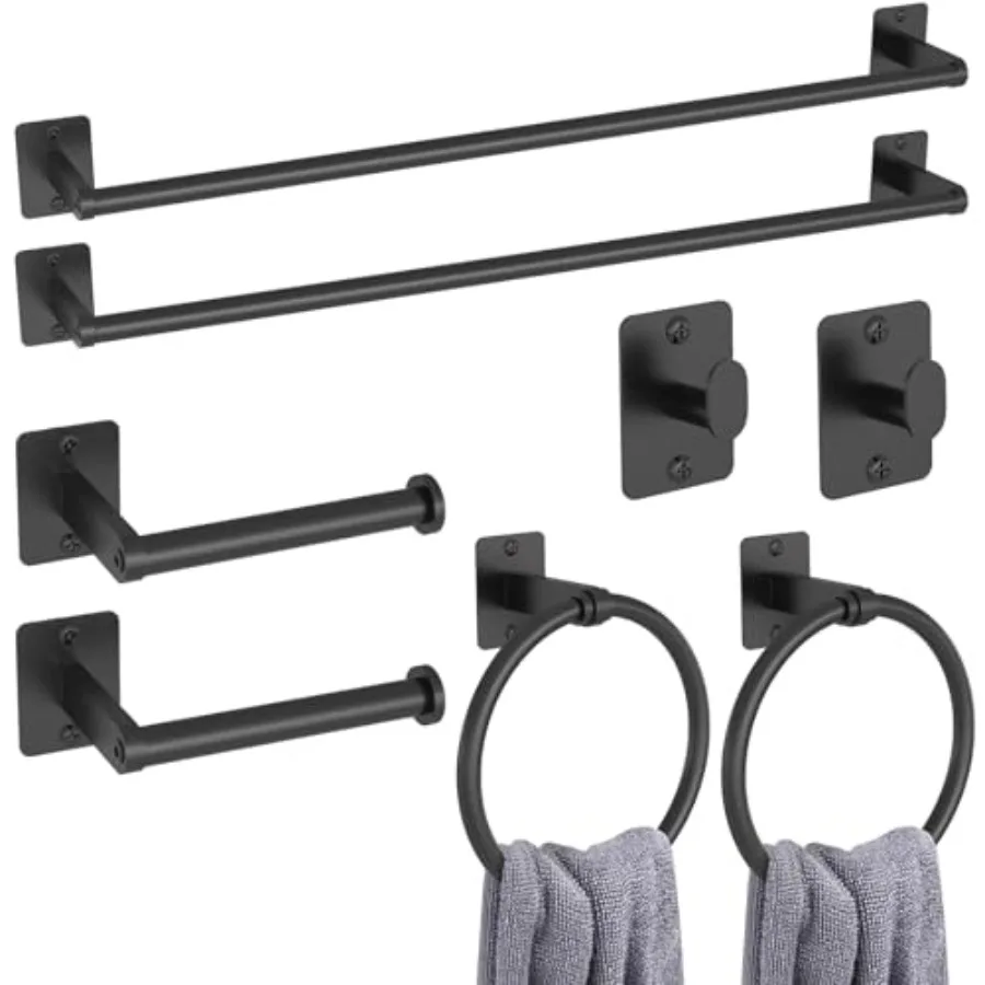 8 Pieces Bathroom Hardware Set, Towel Bar, Matte Black Bathroom Accessories Set, Towel Racks for Bathroom, Robe Towel Hooks, To
8 Pieces Bathroom Hardware Set, Towel Bar, Matte Black Bathroom Accessories Set, Towel Racks for Bathroom, Robe Towel Hooks, To
