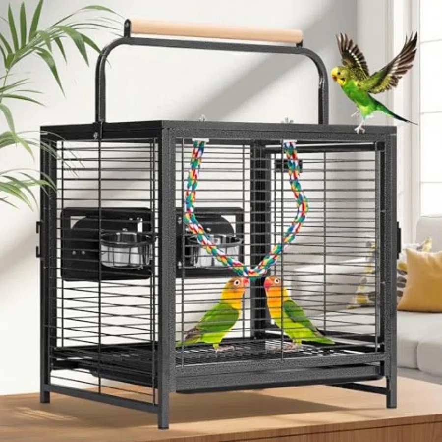 19 Inch Wrought Iron Bird Travel Carrier Cage for Parrots Conures Lovebird Cockatiel Parakeets
19 Inch Wrought Iron Bird Travel Carrier Cage for Parrots Conures Lovebird Cockatiel Parakeets