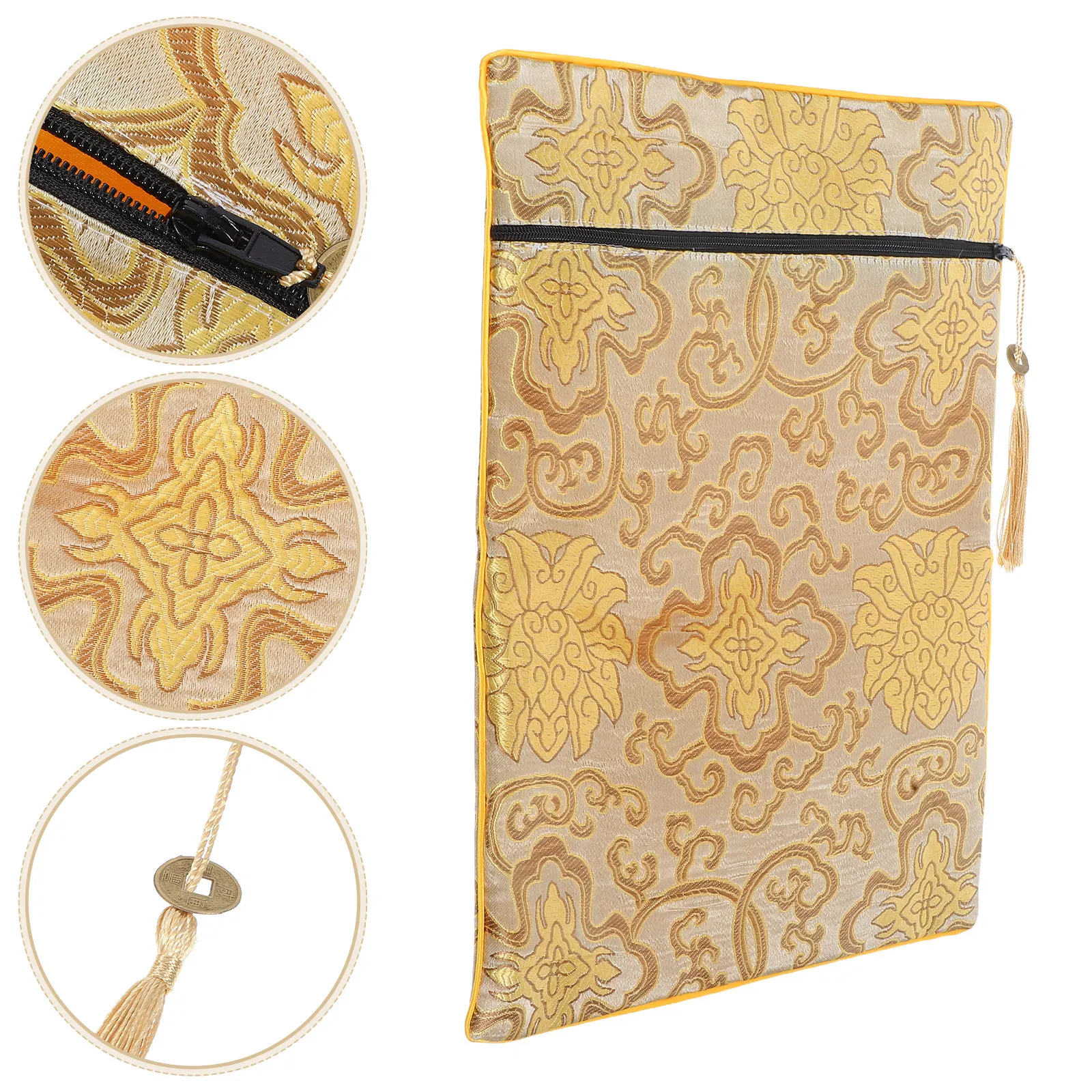 Стильная тканевая сумка для книг с застежкой-молнией, в китайском стиле, с вышивкой, для хранения буддийских священных писаний, надежный органайзер
Стильная тканевая сумка для книг с застежкой-молнией, в китайском стиле, с вышивкой, для хранения буддийских священных писаний, надежный органайзер