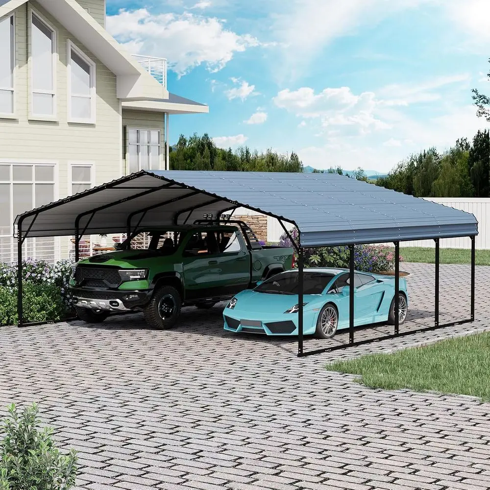 20'x20' All-Weather Heavy-Duty Carport, Galvanized Steel Roof, Sturdy Shed for 2 Vehicles, Easy Assembly, Gray
20'x20' All-Weather Heavy-Duty Carport, Galvanized Steel Roof, Sturdy Shed for 2 Vehicles, Easy Assembly, Gray
