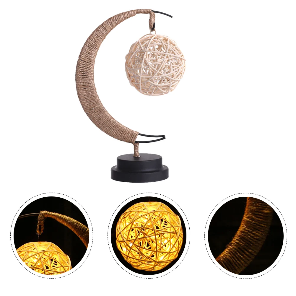 Moon Lamp Moonlight Ornaments Baby Night Decorative Lantern with Rattan Ball Retro 
Moon Lamp Moonlight Ornaments Baby Night Decorative Lantern with Rattan Ball Retro
