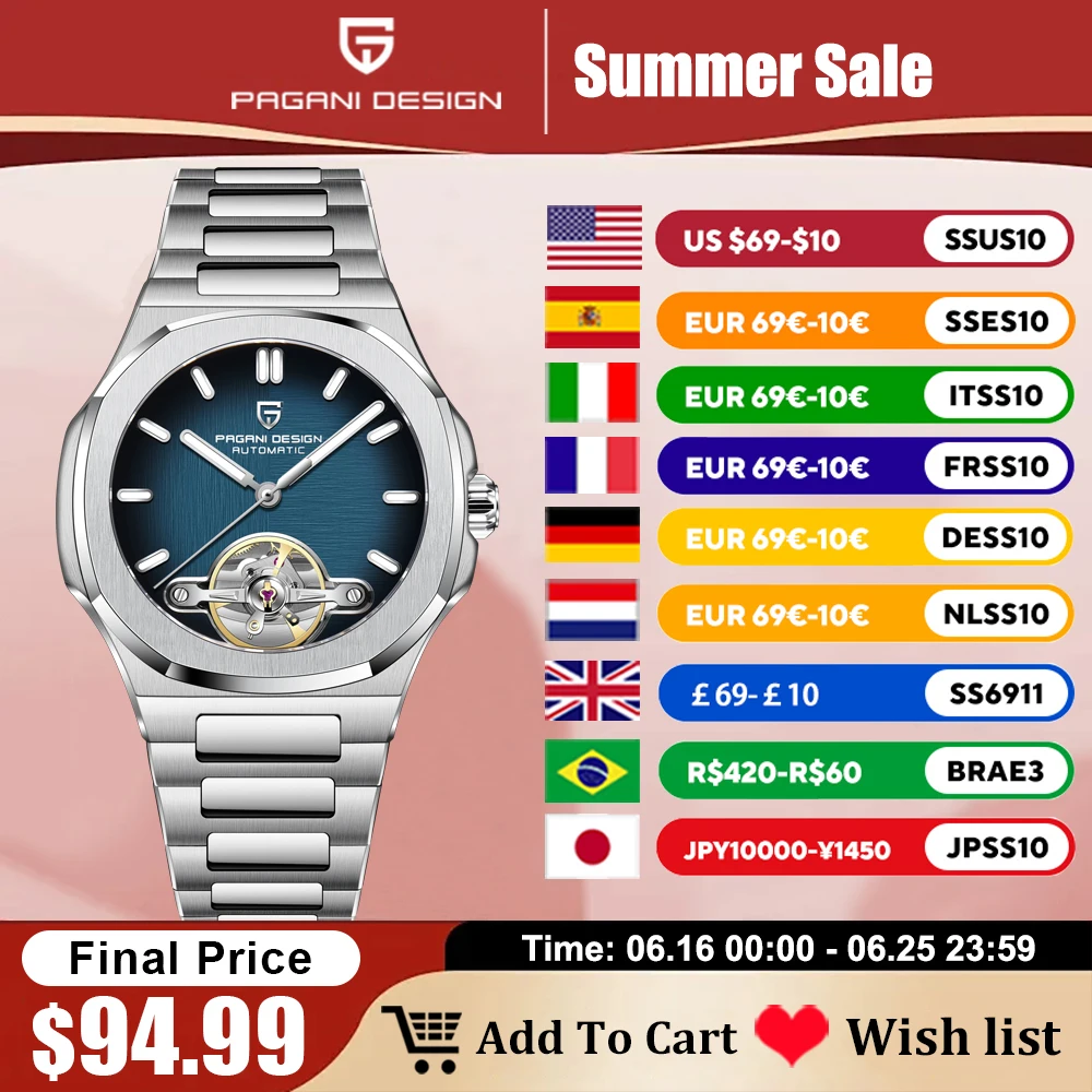 PAGANI DESIGN Tourbillon Mens Mechanical Watches Luxury Automatic Watch For Men Mechanical Wristwatches AR Sapphire Hollow Gift
PAGANI DESIGN Tourbillon Mens Mechanical Watches Luxury Automatic Watch For Men Mechanical Wristwatches AR Sapphire Hollow Gift