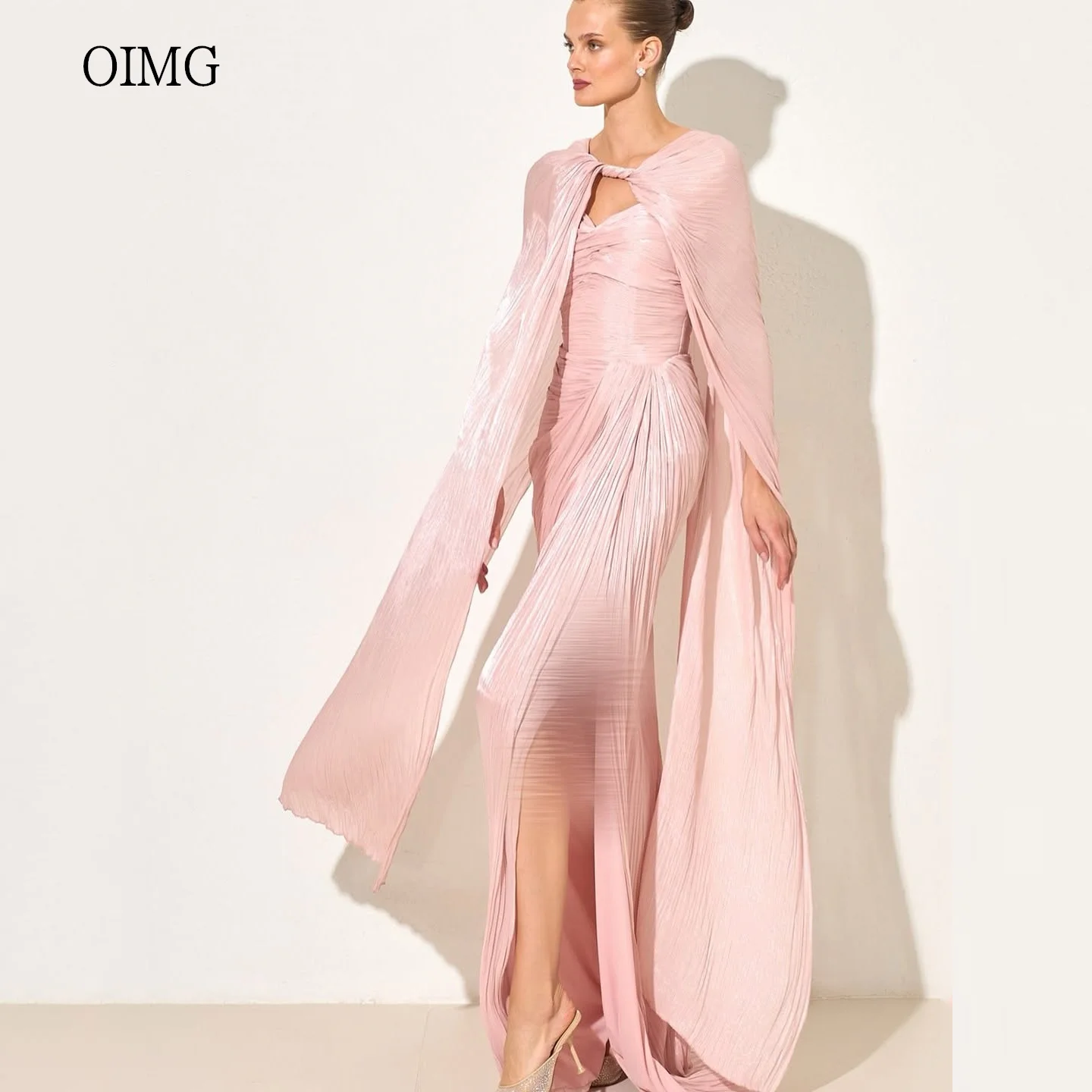 OIMG Flowy Pink/Sky Blue Mermaid Prom Gowns Cap Sleeves Party Gown Shimmery Side Slit Floor Length Evening Dress Customized
OIMG Flowy Pink/Sky Blue Mermaid Prom Gowns Cap Sleeves Party Gown Shimmery Side Slit Floor Length Evening Dress Customized