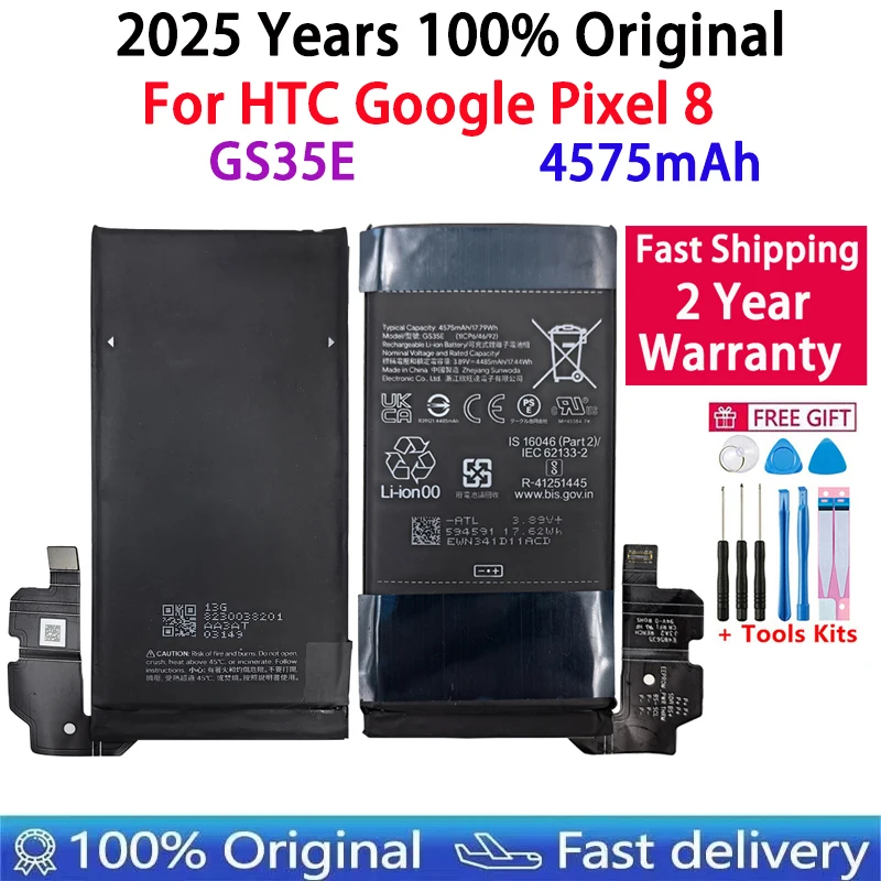 100% Origina GS35E 4575mAh For HTC Pixel8 Mobile Phone Replacement Battery For Google Pixel 8 Batteries Fast Shipping+Free Tools
100% Origina GS35E 4575mAh For HTC Pixel8 Mobile Phone Replacement Battery For Google Pixel 8 Batteries Fast Shipping+Free Tools